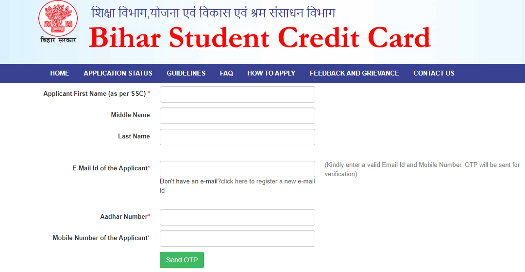 bihar student credit card new rajistration 
